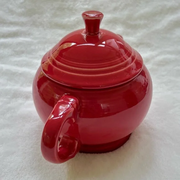 Vintage Fiesta 2 Cup Teapot & Lid Rare Scarlet Red Made In USA HLC Intro 2004 - Picture 4 of 11